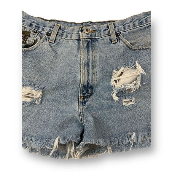 Cinch Distressed Jean Cutoff Shorts Size 33x38 - Picture 4 of 7